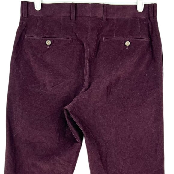 Tallia Men's Maroon Corduroy Pants Size 32x32 Slim Fit Mid Rise Straight Leg - Picture 4 of 12